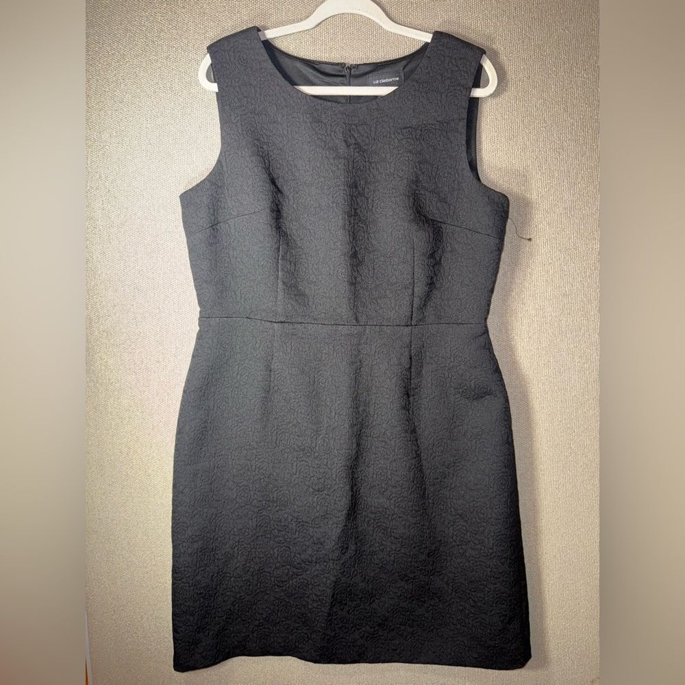 Liz Claiborne size 14 Textured Black Mini Dress